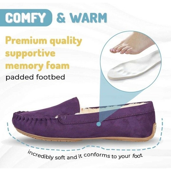 Floopi Fur Lined Moccasin Purple - Picture 3 of 5